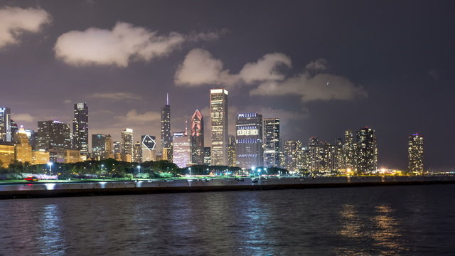Time Lapse of the Skyline of Chicago (North Part), IL, USA