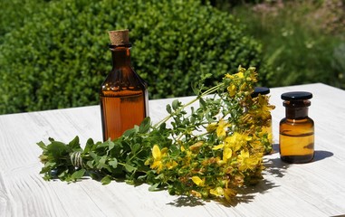 Johanniskraut, Hypericum perforatum. Tinktur,
Kräuter, Entspannung