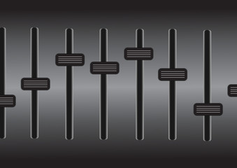 Vector : Black sound mixing console panel