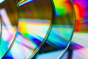 abstract background band cd discs defocused light refraction reflection