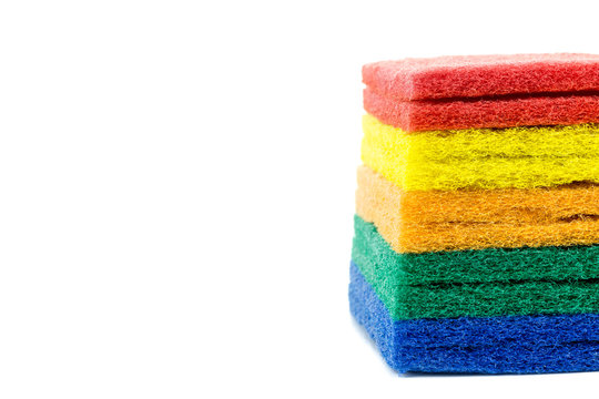colorful sponge on white background