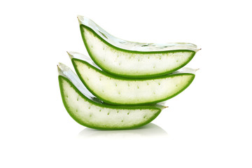 aloe vera fresh leaf. isolated over white
