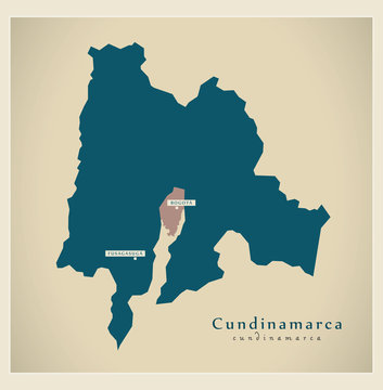 Modern Map - Cundinamarca CO