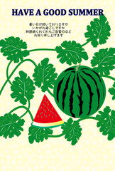 夏のスイカの暑中見舞い