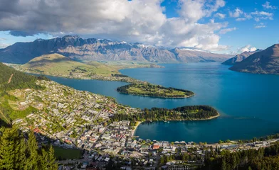 Deurstickers Nieuw-Zeeland Queenstown aerial view from Gondola Skyline
