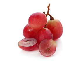 Red grape isolated on white, clipping path included