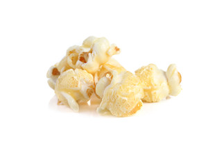 Popcorn isolated on the white background
