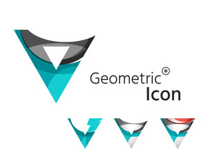 Set of abstract geometric company logo triangles, arrows