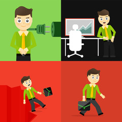 Set of businessman pose character concepts