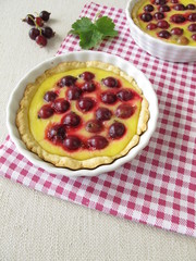 Jostabeerkuchen mit Pudding