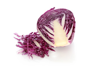 Obraz premium red cabbage isolated on white background