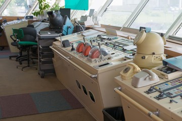 Devices in the pilothouse cruise ship