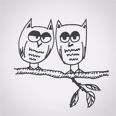 Owl free hand drawn