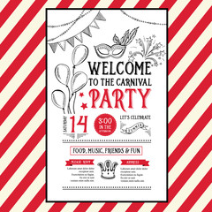 Obraz premium Invitation carnival party flyer.Typography and design.