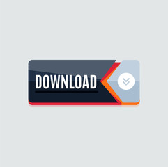 Colorful download web button. Modern flat design.