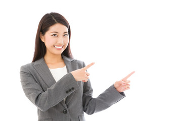 asian businesswoman isolated on white background