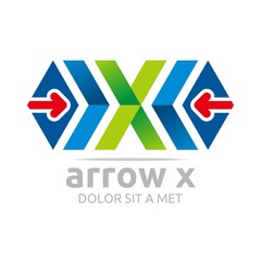 Logo Arrow Letter X Alphabet Design Symbol Abstract