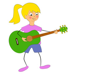 m&auml;dchen mit gitarre