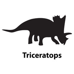 Triceratops dinosaur silhouette vector