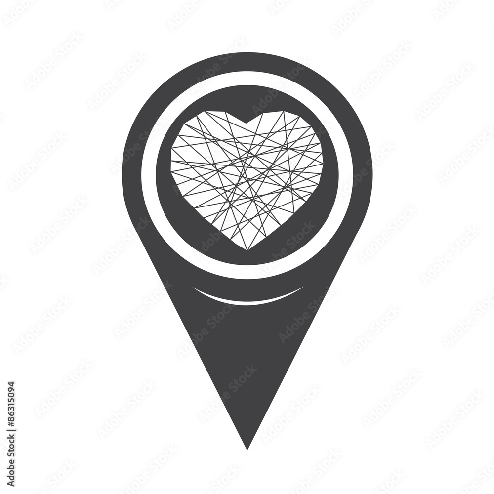 Poster map pointer heart icon