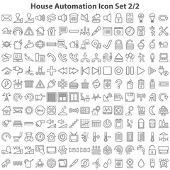 Schwarze Hausautomatierungssymbole in Liniendarstellung