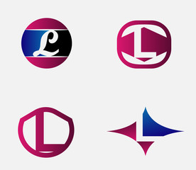Abstract L round logo design template. Vector creative symbol
