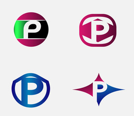 Letter P logo. Alphabet vector logotype design.
