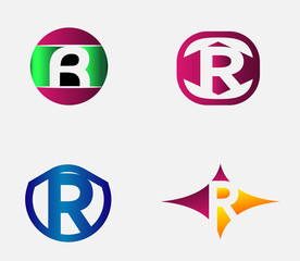 Letter R Logo vector alphabet design element template
