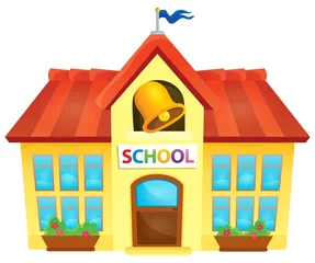 Peel and stick wall murals For kids School building theme image 1