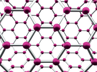 Pink molecular mesh structure