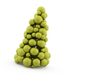 Green abstract christmas tree rendered