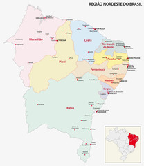 brazil northeast region map