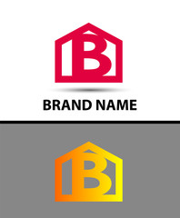 Letter b logo with home icon
