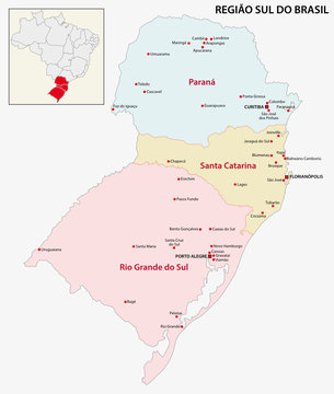 brazil south region map