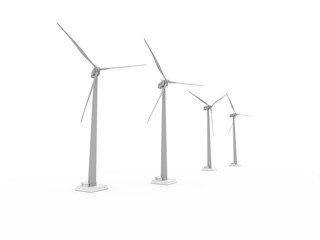 Wind propeller turbines rendered