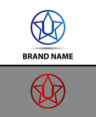 Vector illustration of abstract icons based on the letter u
