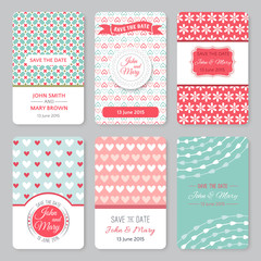 Set of perfect wedding templates with pattern theme