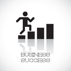 Businessman rises up on business diagram. Vector illustration