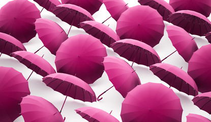 Pink umbrellas concept rendered