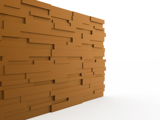 Orange stone wall on white