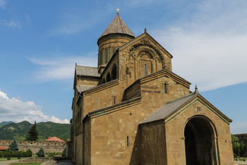 Fototapeta na wymiar Svetitskhoveli Cathedral, and the courtyard of the monastery