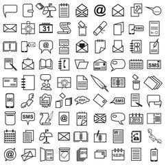 Line icons letter message Calendar