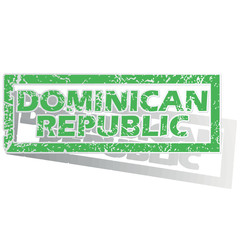 Green outlined Dominican Republic stamp