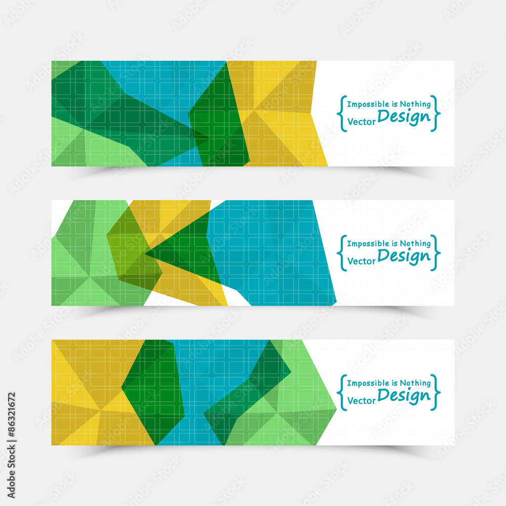 Poster geometric figures of different shapes on abstract background.