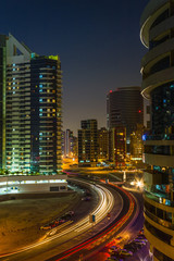 Fototapeta na wymiar Nightlife in Dubai Marina. UAE. November 12, 2012