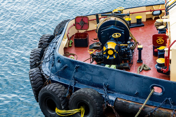Front End of Colorful Tugboat