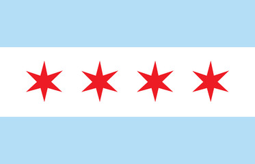 Chicago vector flag - obrazy, fototapety, plakaty