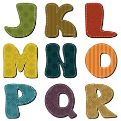 Scrapbook alphabet on white