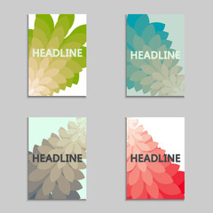 Set of folder design with flower on the background