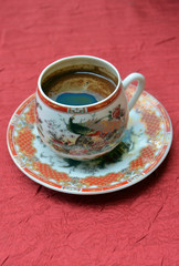 Turkish coffee in a chinesse pot